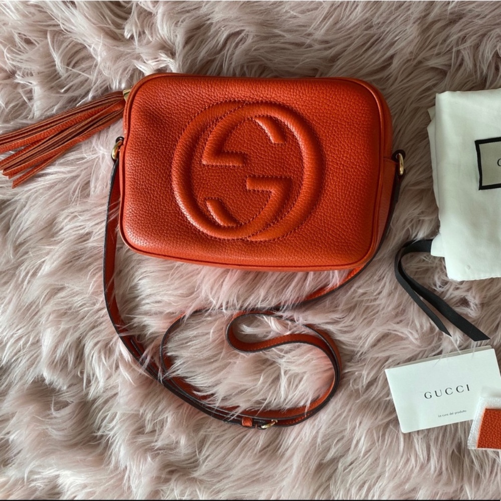 (SOLD ON EBAY) Small Orange Gucci SoHo Disco Crossbody Bag